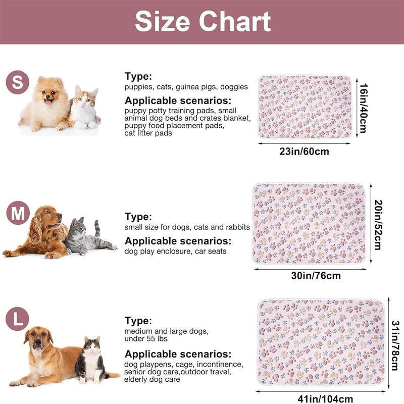 Pet Blanket Cute Dog Paw Print Blanket Pet Mat Warm Comfortable Blanket for Cat Dogs Soft Fluffy Pet Mat High Quality Flannel thumbnail 6