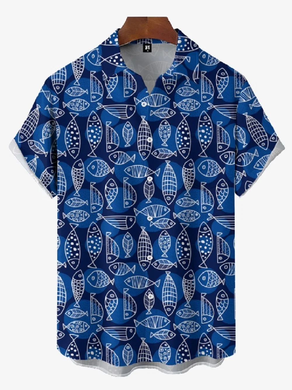 Men's Shirts Summer Hawaiian Casual Seaside Beach Tops Cartoon Planet Rocket Print Button Short-sleeve Oversized Shirts Chemise thumbnail 4