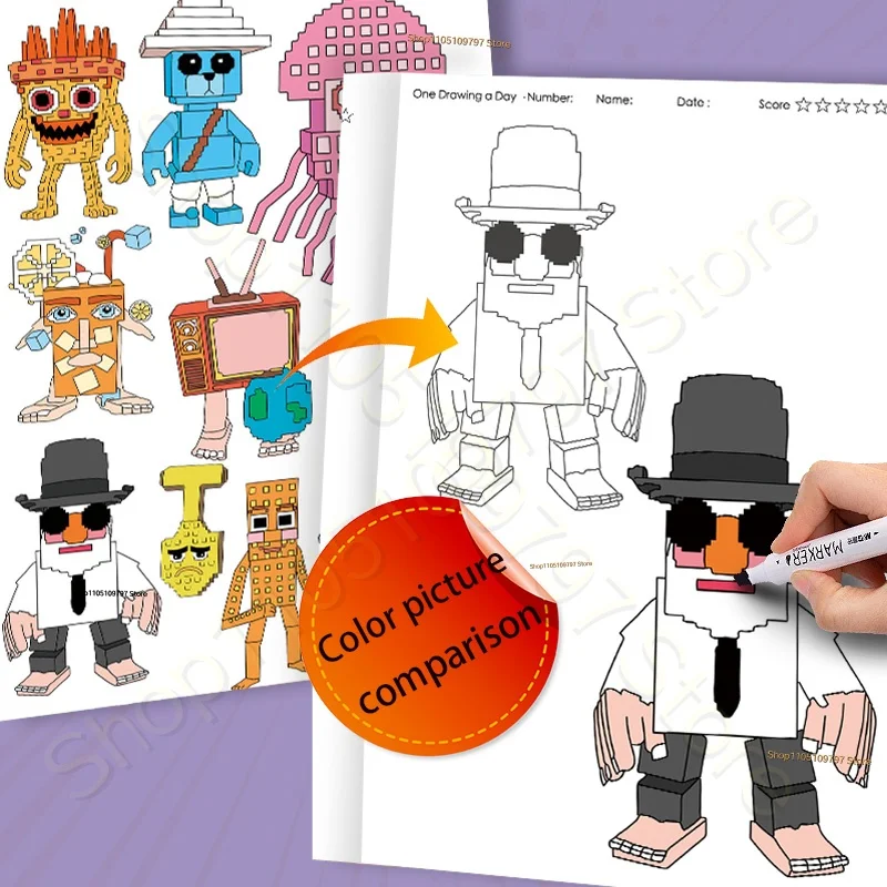 Steal A Brainrot Coloring Books Sketchbook School Colors Painting Art Supplies 67 House 9 Job Drawing Books Gifts Set Girl Toys thumbnail 3