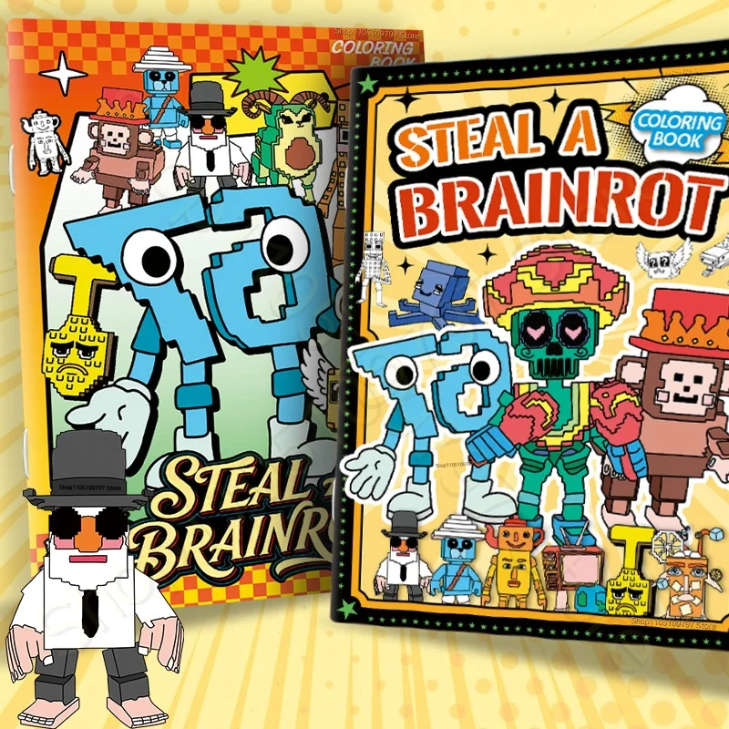 Steal A Brainrot Coloring Books Sketchbook School Colors Painting Art Supplies 67 House 9 Job Drawing Books Gifts Set Girl Toys thumbnail 5