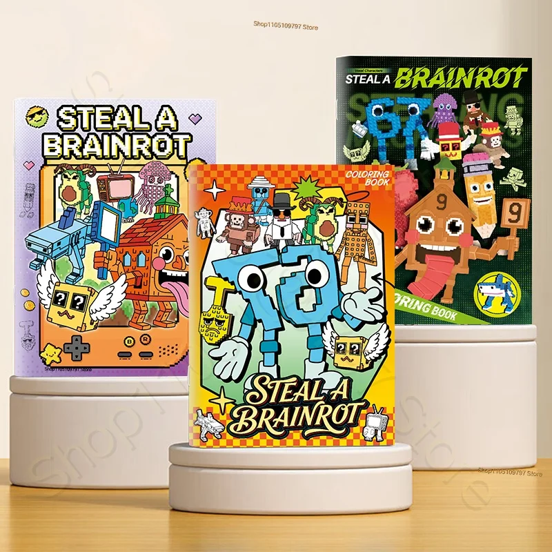 Steal A Brainrot Coloring Books Sketchbook School Colors Painting Art Supplies 67 House 9 Job Drawing Books Gifts Set Girl Toys thumbnail 6