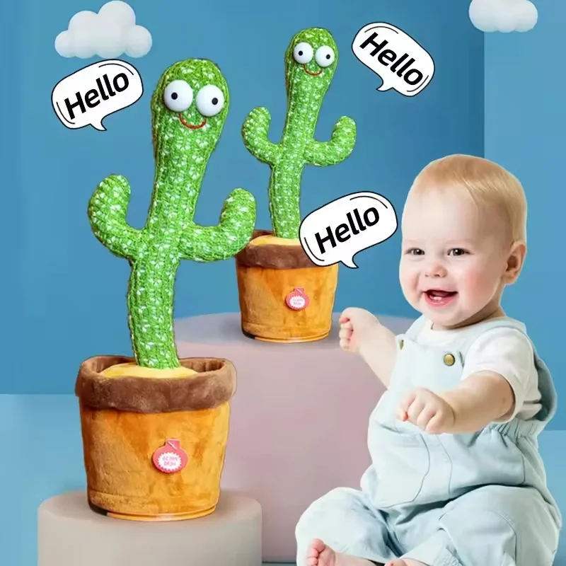 1pc Dancing Cactus Toy,Repeat Talking ,Song Speaker Wriggle Dancing Sing Talk, Plushie Stuffed ,Interaction and Decoration thumbnail 3