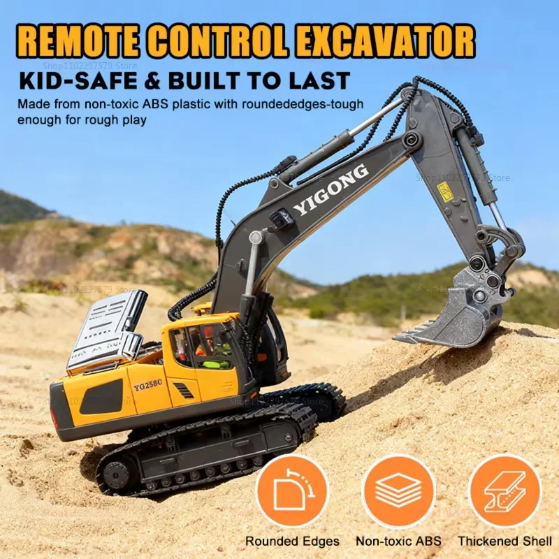 New 2.4G RC Excavator Remote Control Alloy Truck RC Crawler Engineering Vehicle Truck Radio Control Dump Truck Children Gift To thumbnail 2