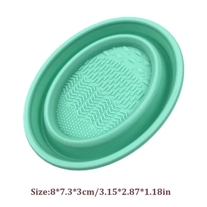 Folding Powder Puff Cleaning Bowl Eyeshadow Brushes Wash Clean Mat Beauty Tools Scrubber Box Soft Silicone Makeup Brush Cleaner thumbnail 6