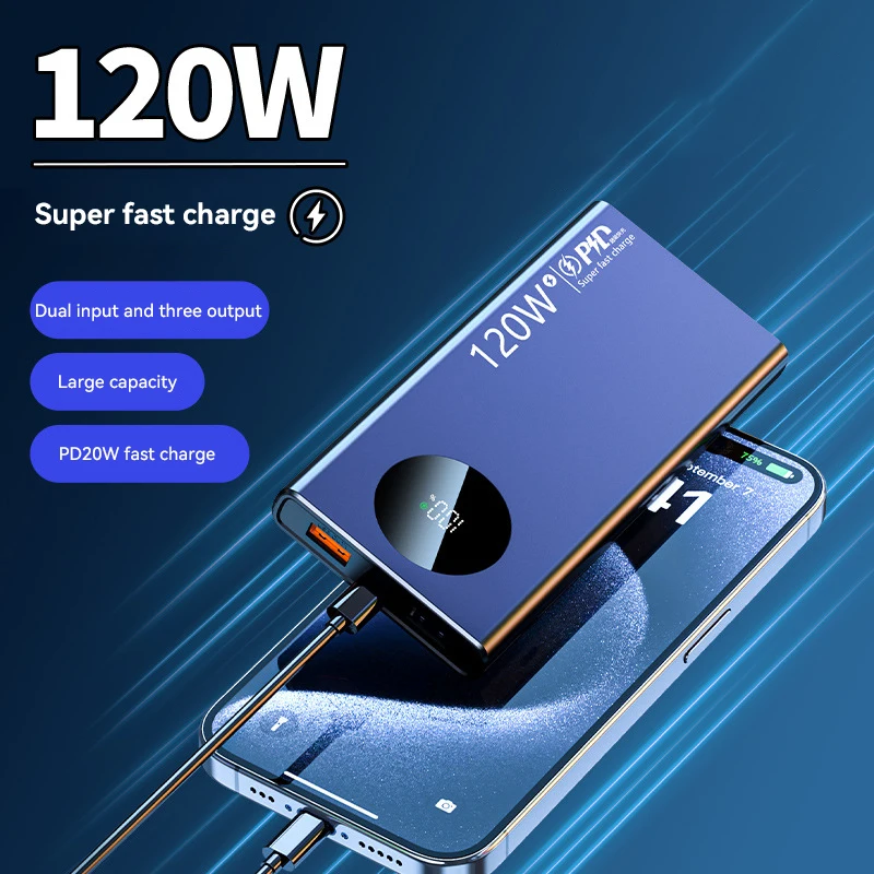 500000mAh Power Bank 120W Super Fast Charging PD20W Dual Way Digital Display Airplane Safe CCC For iPhone Samsung Xiaomi thumbnail 4