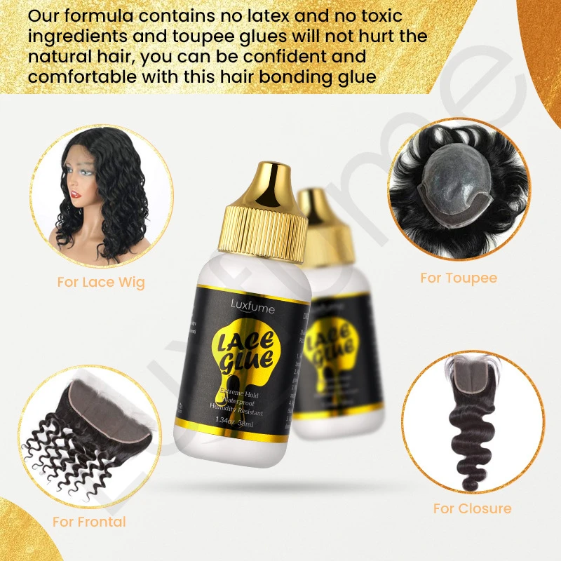Waterproof Wig Lace Glue,Strong Hold Wig Glue Traceless,Sweat & Rain Resistant Quick Dry & Easy Removal for All Wigs &Lace Front thumbnail 2