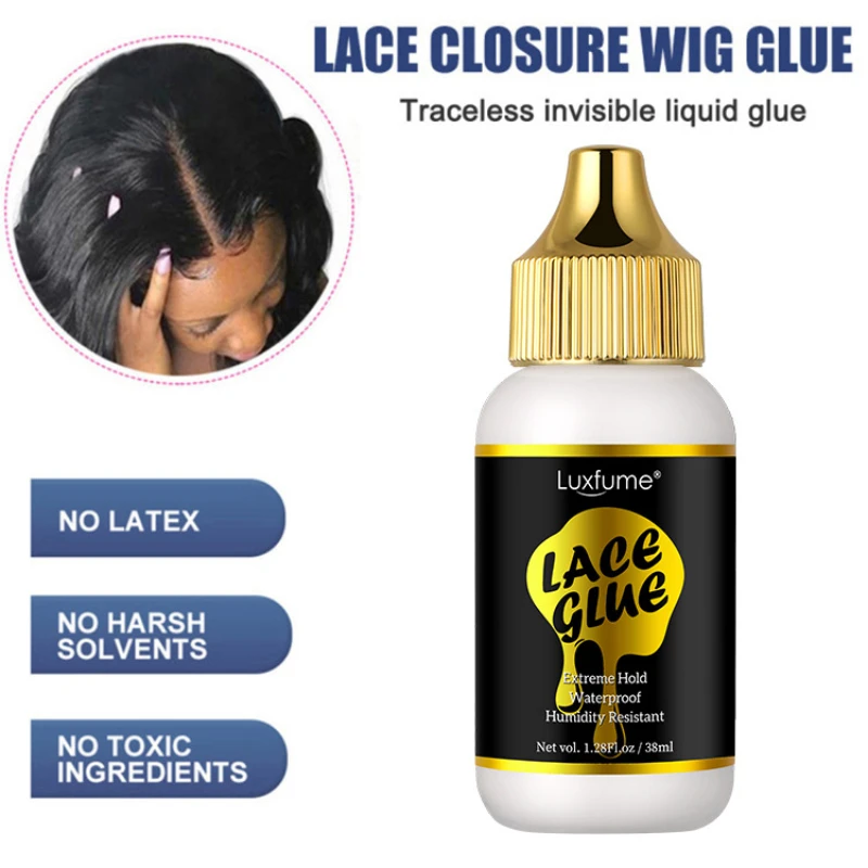 Waterproof Wig Lace Glue,Strong Hold Wig Glue Traceless,Sweat & Rain Resistant Quick Dry & Easy Removal for All Wigs &Lace Front thumbnail 4
