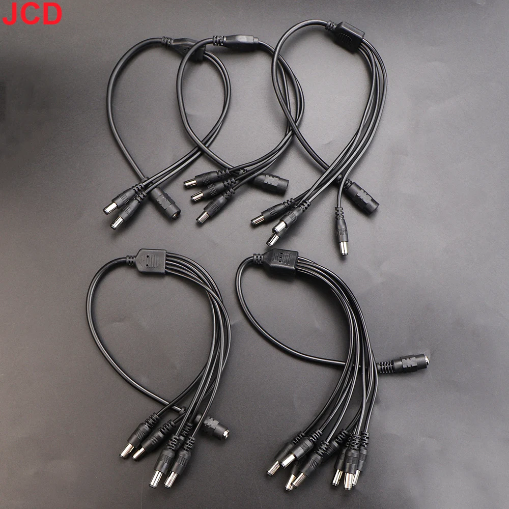 JCD 5.5* 2.1mm 1 to 2/3/4/5/6/8 Way DC Power Splitter Cable 5V 12V Power Adapter Connector Cord For LED Strip Lights CCTV Camera thumbnail 4