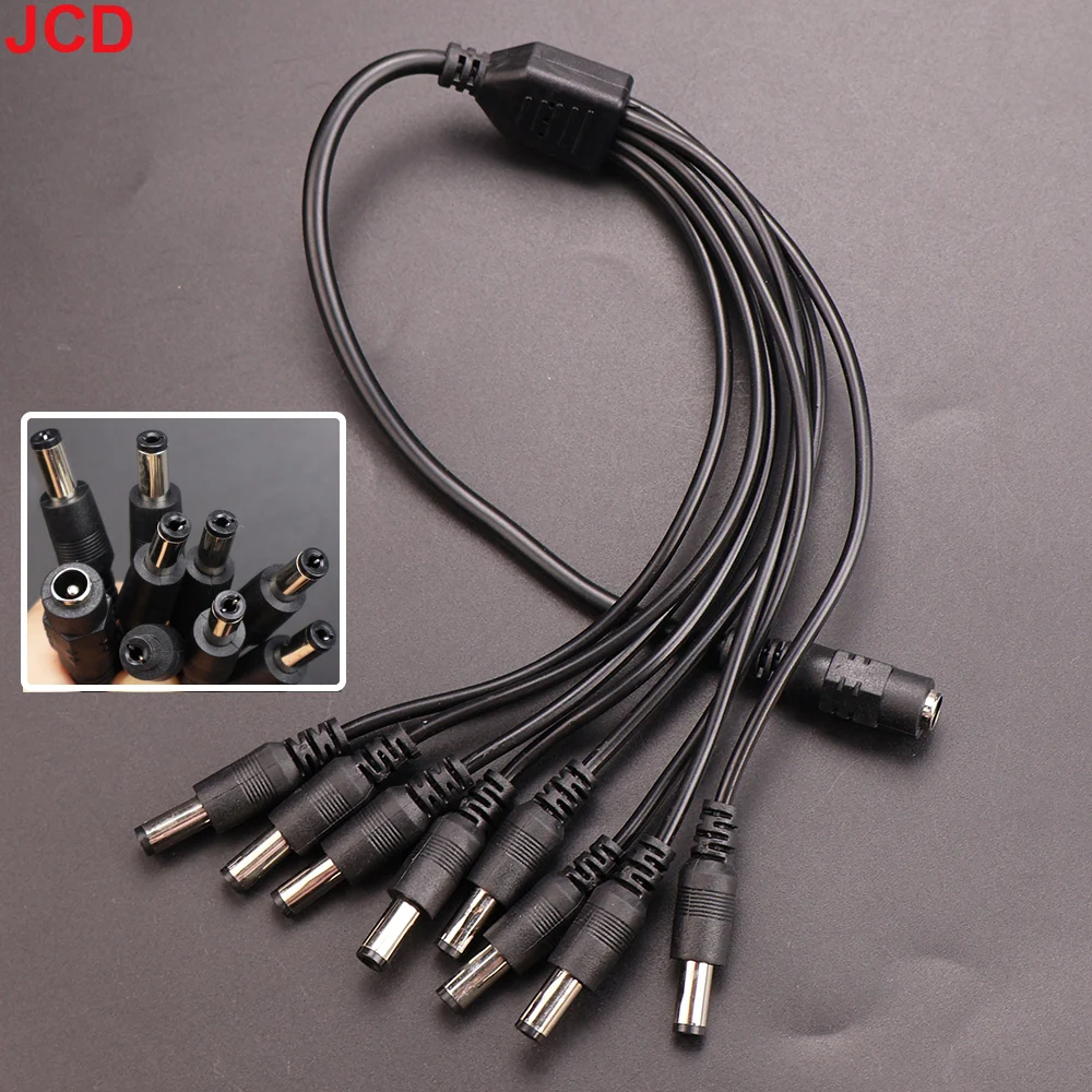 JCD 5.5* 2.1mm 1 to 2/3/4/5/6/8 Way DC Power Splitter Cable 5V 12V Power Adapter Connector Cord For LED Strip Lights CCTV Camera thumbnail 6