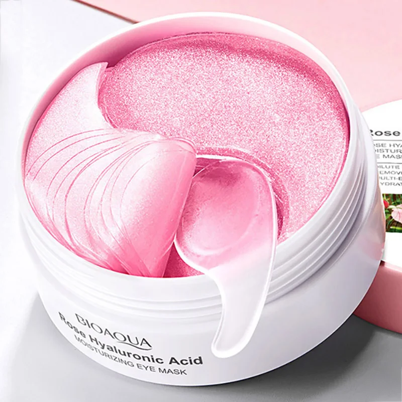 60pcs BIOAQUA Rose Hyaluronic Acid Eye Mask Anti Dark Circles Eye Bags Moisturizing Anti-Aging Eye Patches Skin Care Products thumbnail 2