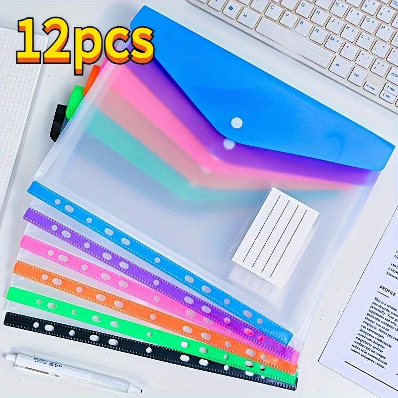 12 Pack A4 Expanding File Folders 11 Ring Binder Pockets Heavy Duty PP Plastic uses for school office document organizer thumbnail 5