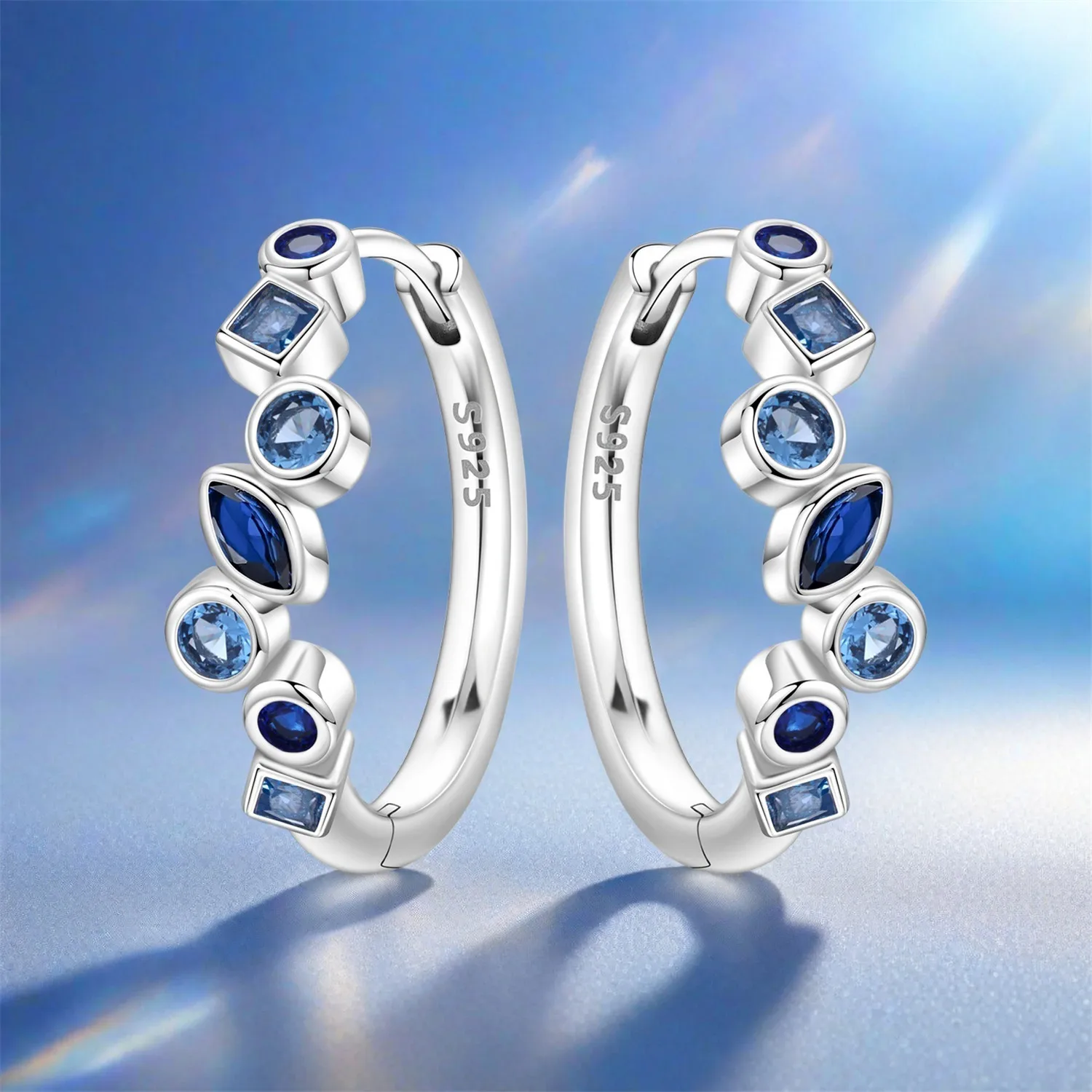 Original 925 Sterling Silver Minimal Exquisite Hoop Crystal Zirconia Earring For Women Anniversary WeddingMaking Jewelry Gifts thumbnail 6