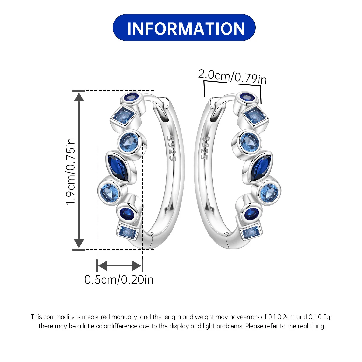 Original 925 Sterling Silver Minimal Exquisite Hoop Crystal Zirconia Earring For Women Anniversary WeddingMaking Jewelry Gifts thumbnail 3