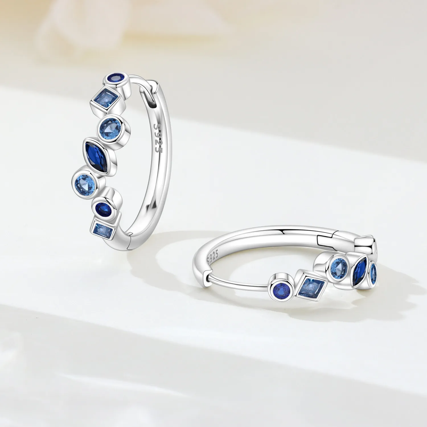 Original 925 Sterling Silver Minimal Exquisite Hoop Crystal Zirconia Earring For Women Anniversary WeddingMaking Jewelry Gifts thumbnail 2
