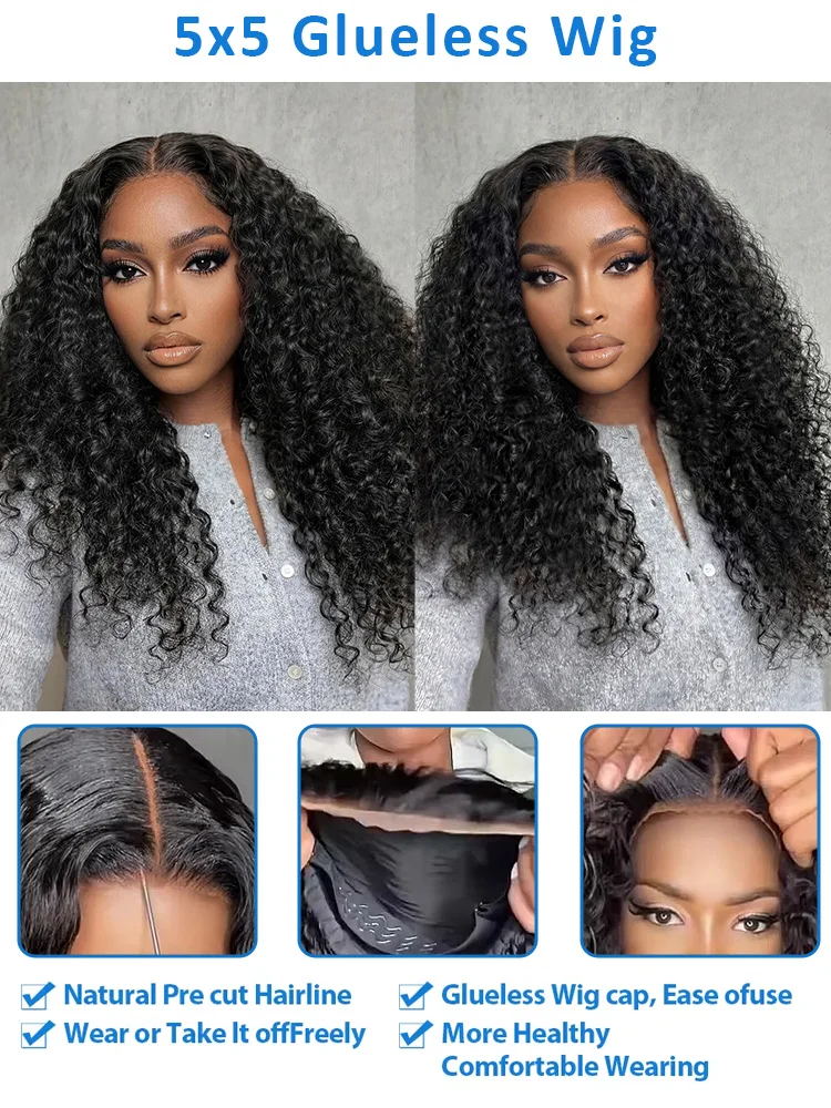 Lakeisha Burmese Curly Wigs Deep Wave 13x6 HD Lace Front Human Hair Wig 26 30 Inches 5x5 Glueless Wig Pre Plucked Brazilian thumbnail 3