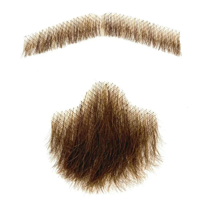 No Glue Fake Beard  Mustache Set | Realistic Trimmable Faux Facial Hair for Men | Theatrical  Holiday  Drama  Party  Movie thumbnail 5