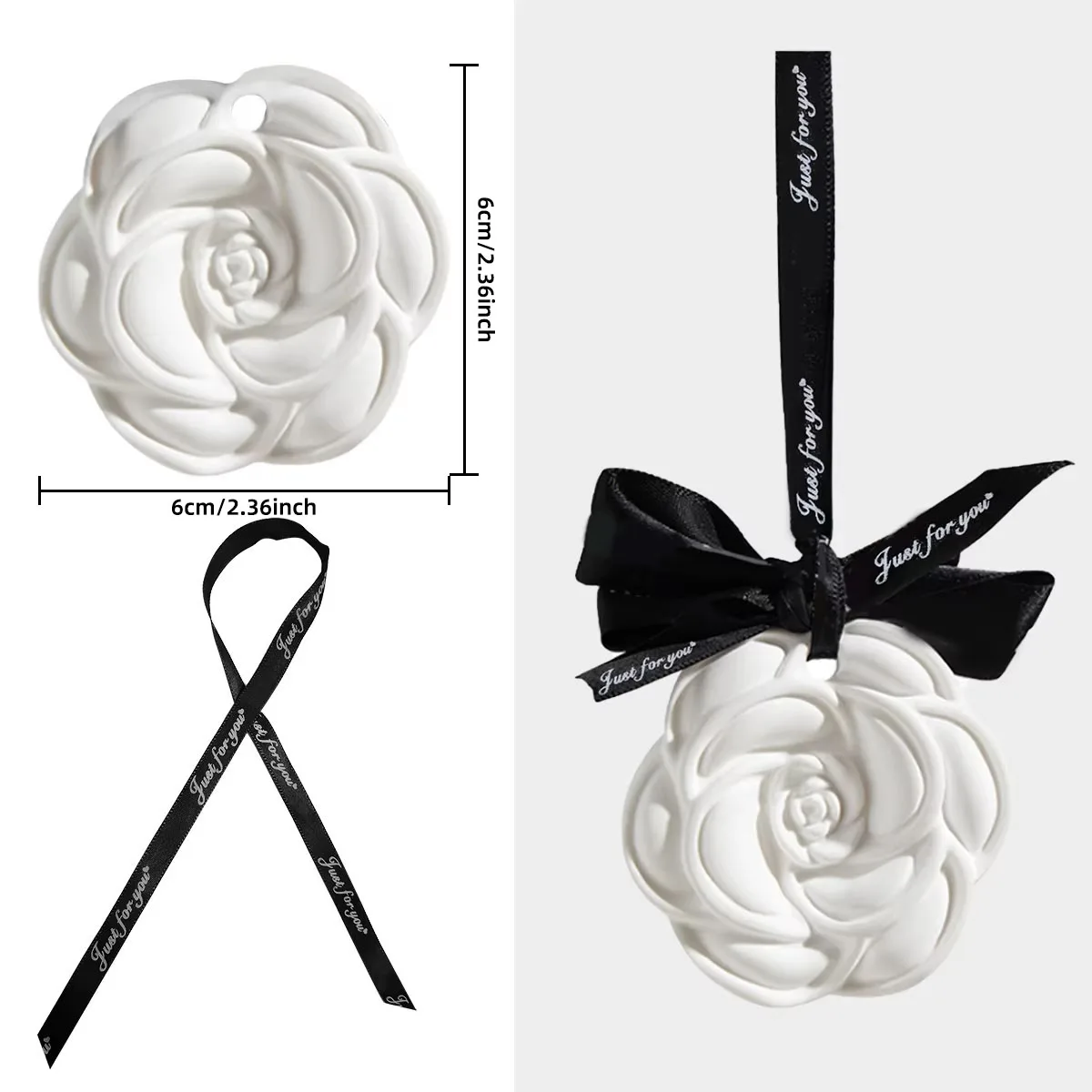 1/10PCS Camellia Gypsum Aromatherapy Pendant For Car Home Decor Suitable For Home Cabinets Drawers And Car Hanging Ornaments thumbnail 5