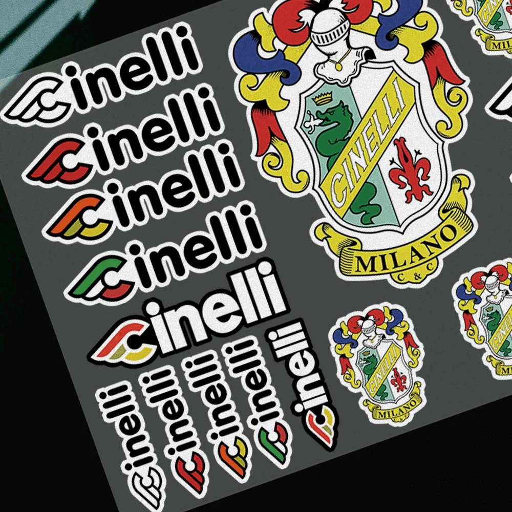 Motorcycle Sticker Waterproof for Helme Tank Car Body Bicycle Universal Vinyl Decal C-Cinelli thumbnail 2