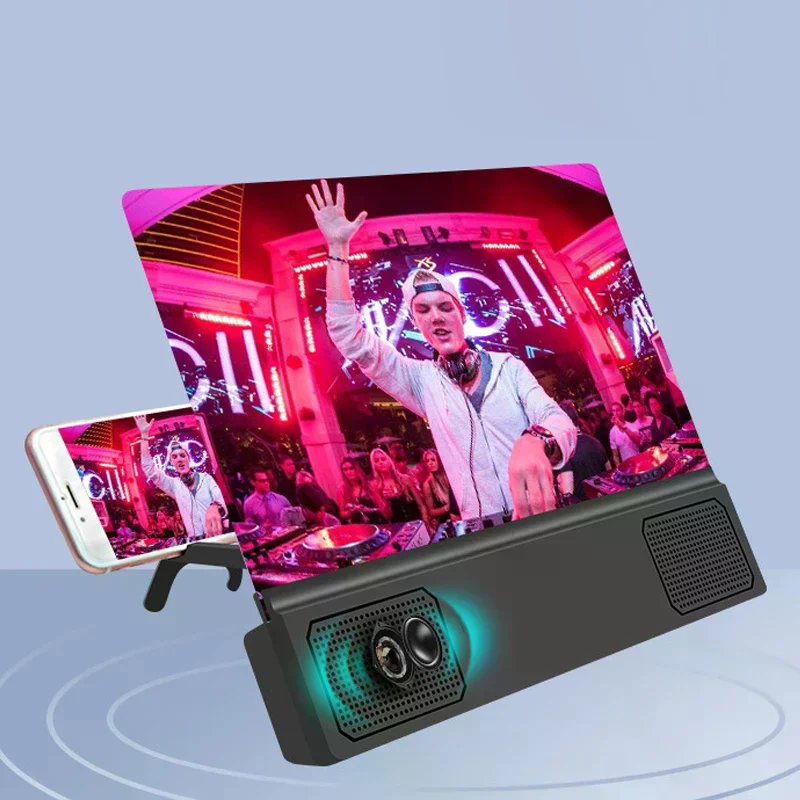 3D Screen Amplifiers Mobile Phone Magnifier With Enlarged Speaker Video Amplifier Stand Magnifying Folding Desk Audio Anti-Blue thumbnail 4