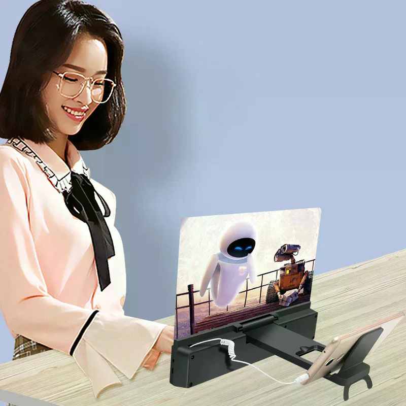 3D Screen Amplifiers Mobile Phone Magnifier With Enlarged Speaker Video Amplifier Stand Magnifying Folding Desk Audio Anti-Blue thumbnail 5