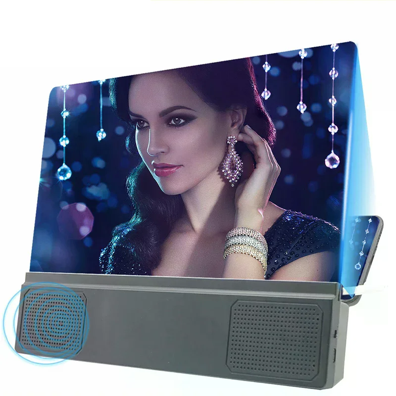 3D Screen Amplifiers Mobile Phone Magnifier With Enlarged Speaker Video Amplifier Stand Magnifying Folding Desk Audio Anti-Blue thumbnail 2