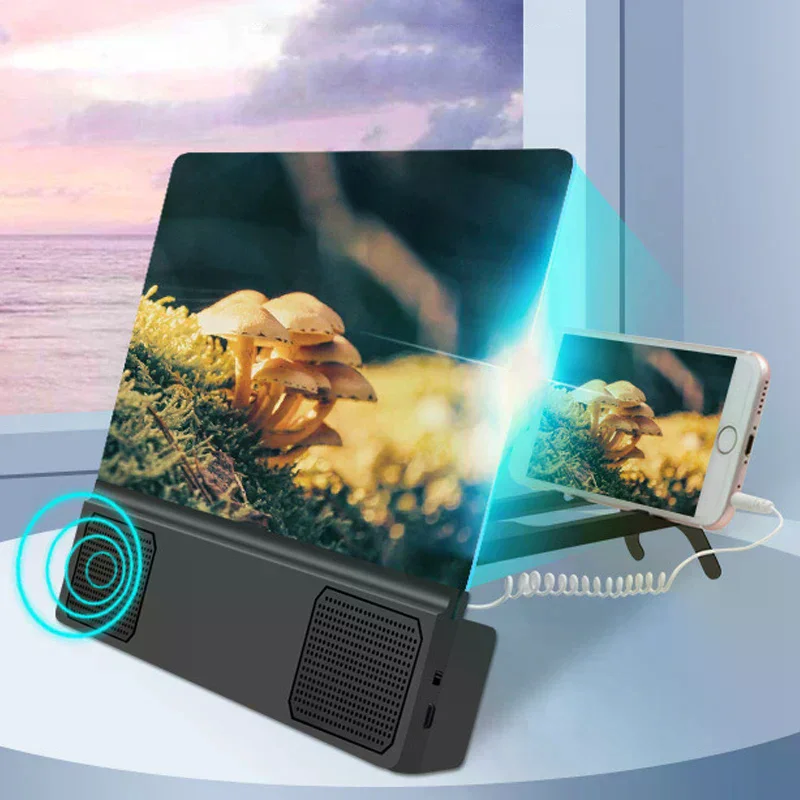 3D Screen Amplifiers Mobile Phone Magnifier With Enlarged Speaker Video Amplifier Stand Magnifying Folding Desk Audio Anti-Blue thumbnail 3