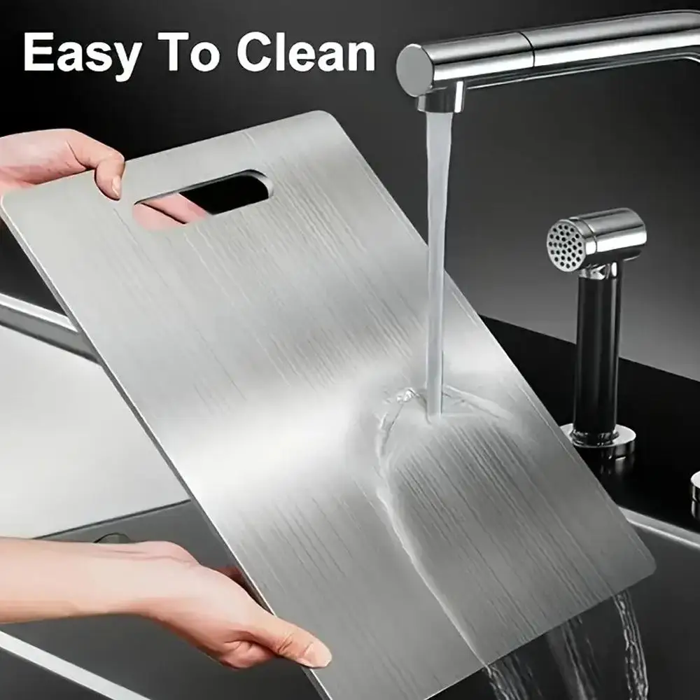 Titanium Cutting Boards for Kitchen, Stainless Steel Cutting Board, 316 Stainless Steel Double-Sided Food Grade Cutting Board thumbnail 2