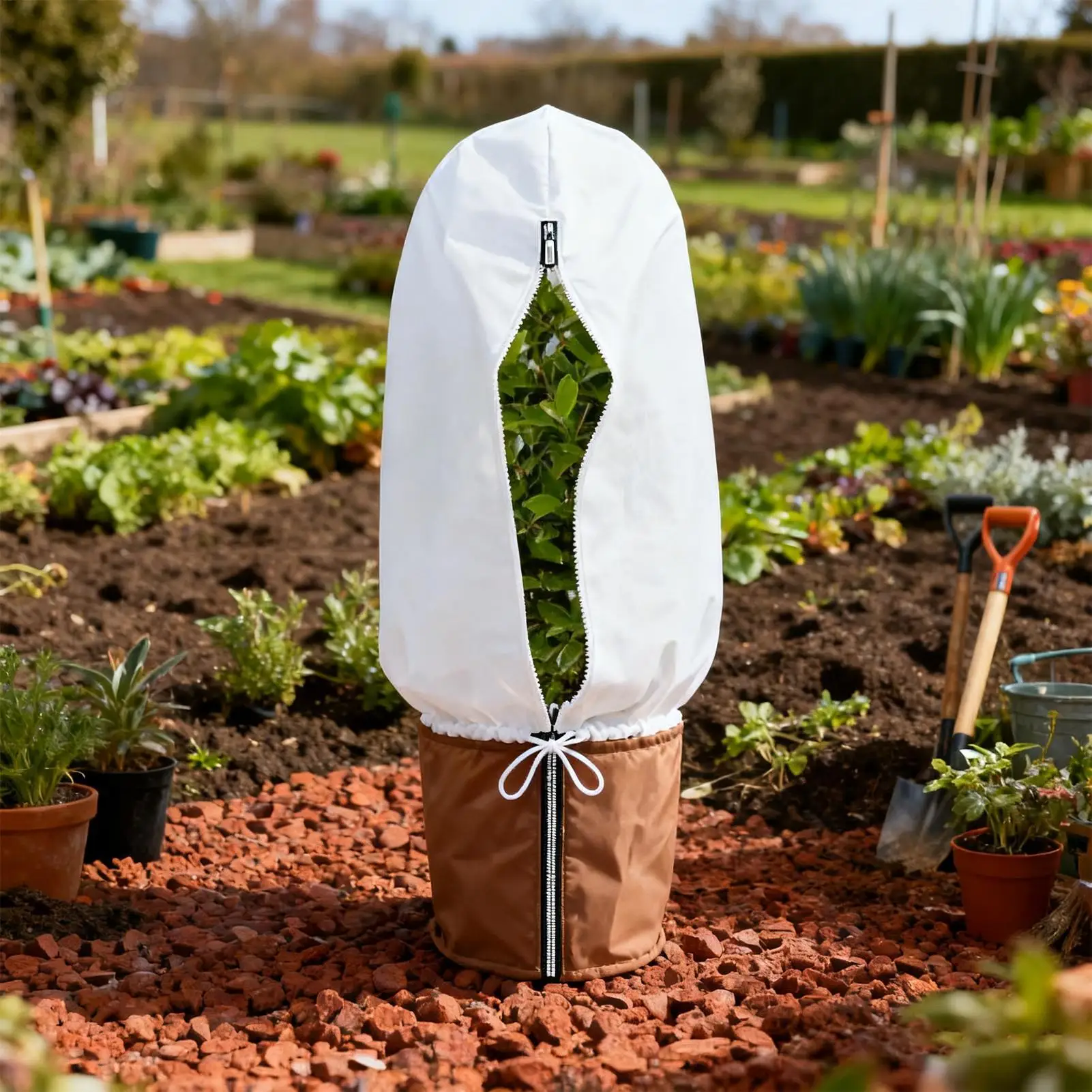Tree Covers for Winter Frost Protector for Garden Plant Insulated Protector with Zipper Drawstring for Garden Greenhouse Raised thumbnail 2