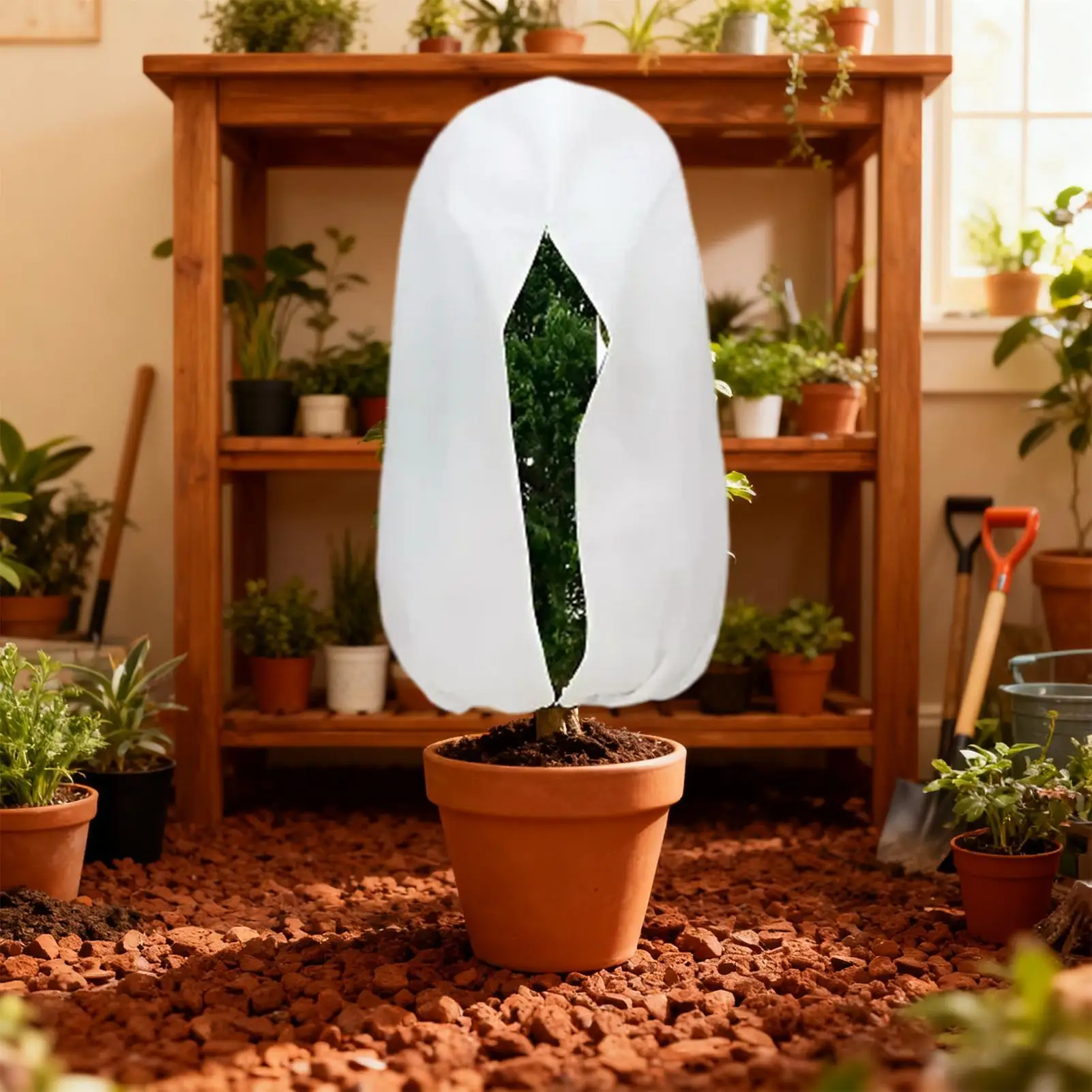Tree Covers for Winter Frost Protector for Garden Plant Insulated Protector with Zipper Drawstring for Garden Greenhouse Raised thumbnail 4