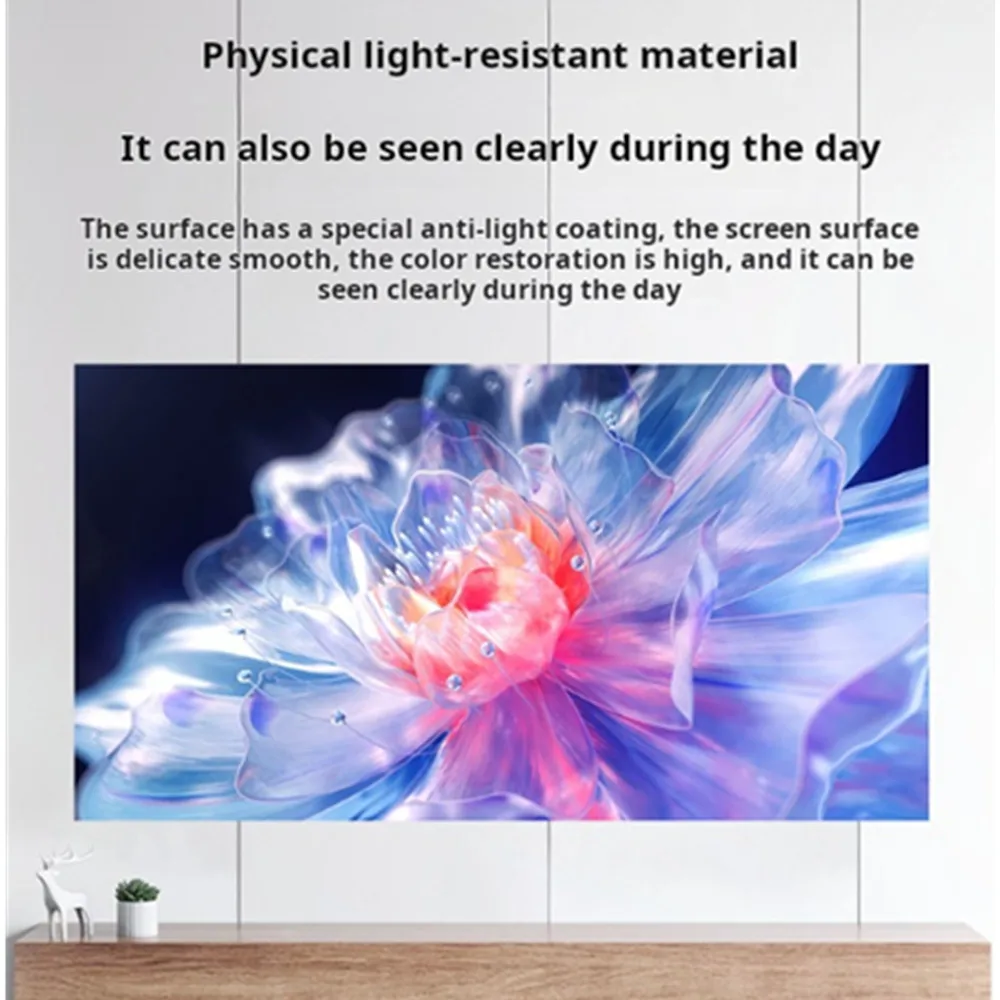 XIAOHUI Simple Projector Outdoor Polyester Soft Curtain 60-150 inch Portable HD 4K Movie Projection Screen  Soft Screen thumbnail 2