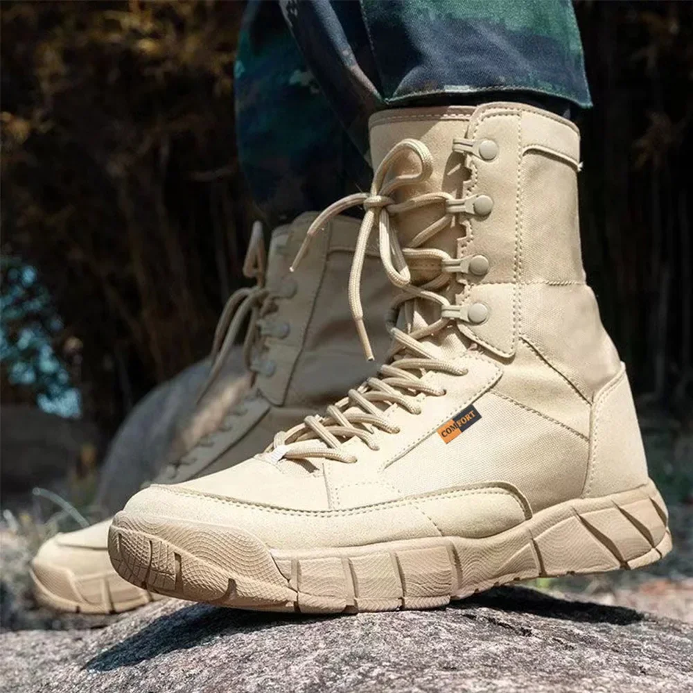 Lightweight Men Tactical Shoes Combat Boots Training Lace Up Waterproof Outdoor Botas Hiking Breathable Shoe thumbnail 2