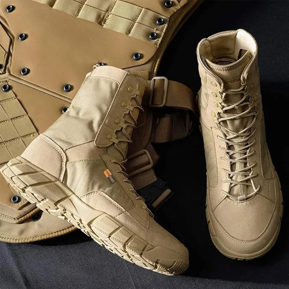 Lightweight Men Tactical Shoes Combat Boots Training Lace Up Waterproof Outdoor Botas Hiking Breathable Shoe thumbnail 6