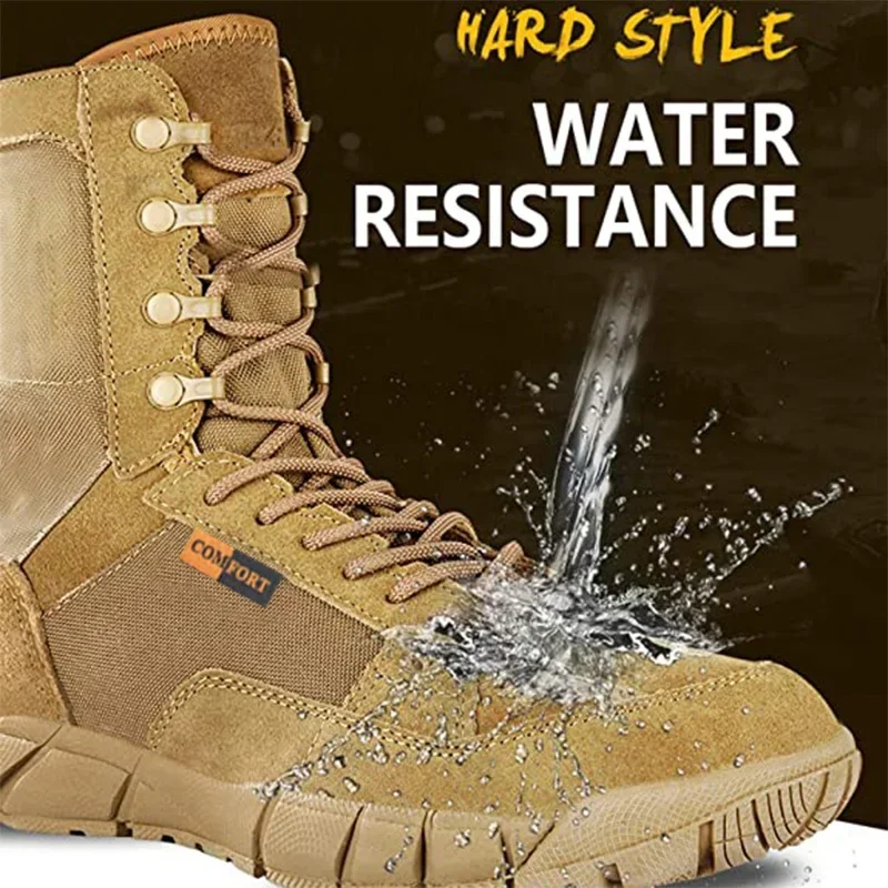 Lightweight Men Tactical Shoes Combat Boots Training Lace Up Waterproof Outdoor Botas Hiking Breathable Shoe thumbnail 3