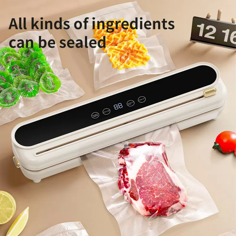 Electric Vacuum Sealer Food Storage Seal Touch Button Dry/Wet Built-in Cutter Kitchen Food Sealing Vacuum packaging machine thumbnail 2
