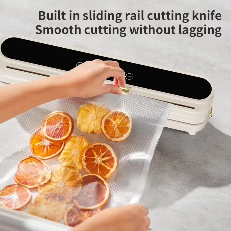 Electric Vacuum Sealer Food Storage Seal Touch Button Dry/Wet Built-in Cutter Kitchen Food Sealing Vacuum packaging machine thumbnail 4