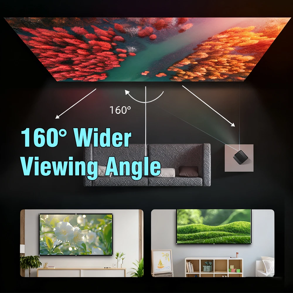 XIAOHUI Simple White Grid Anti-Light Screen Portable Projector Screen 60-180Inch Home Office Projection Screen 16:9 Ratio thumbnail 2