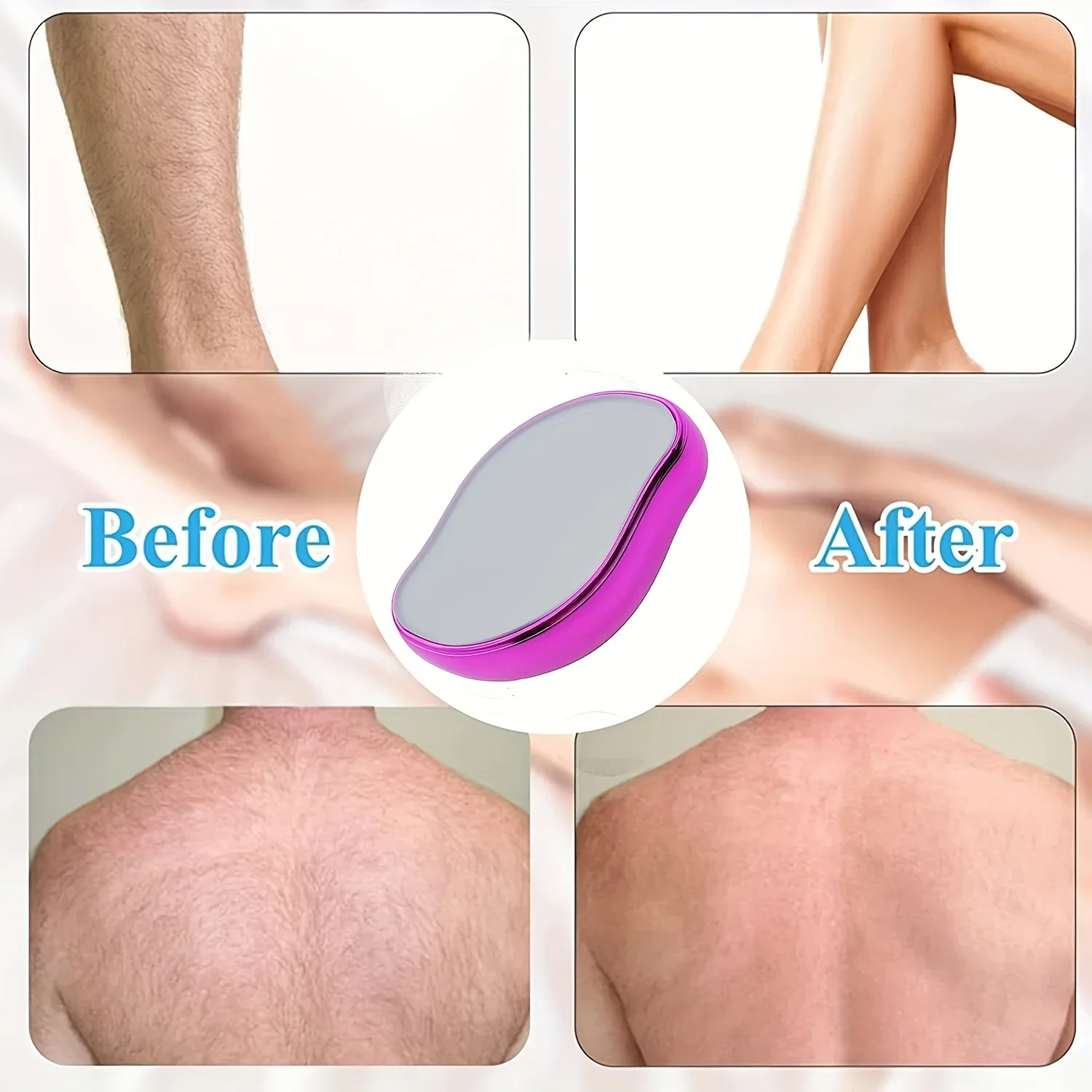 Whole Person Pain Crystal Hair Remover - Waterproof Exfoliating Tool for Smooth Skin thumbnail 3