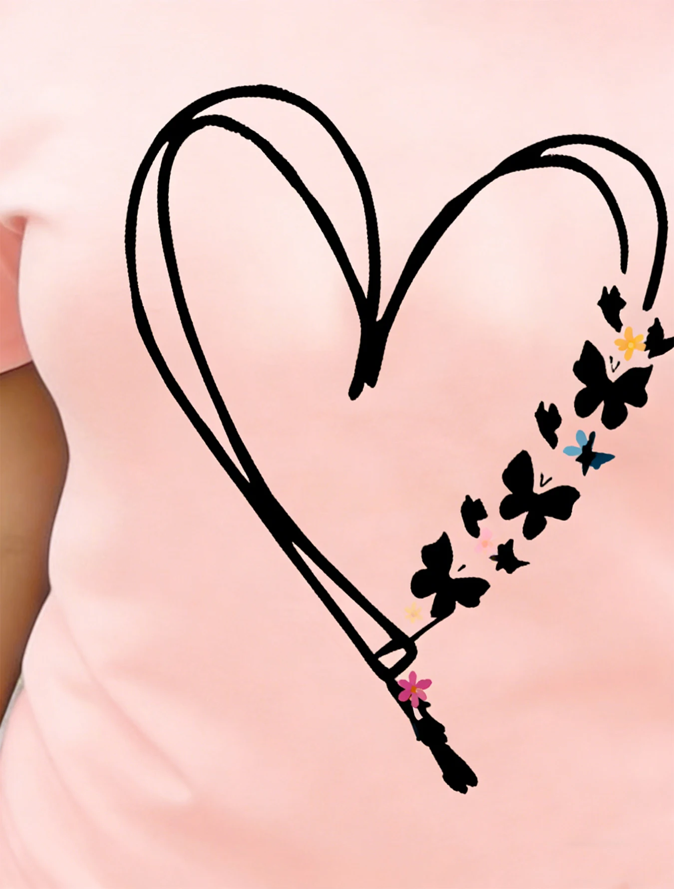 Women's 2-Piece Pajama Set Summer Short Sleeve T-Shirt & Shorts Heart Butterfly Print Soft Cotton Loungewear Sleepwear S-XL thumbnail 4