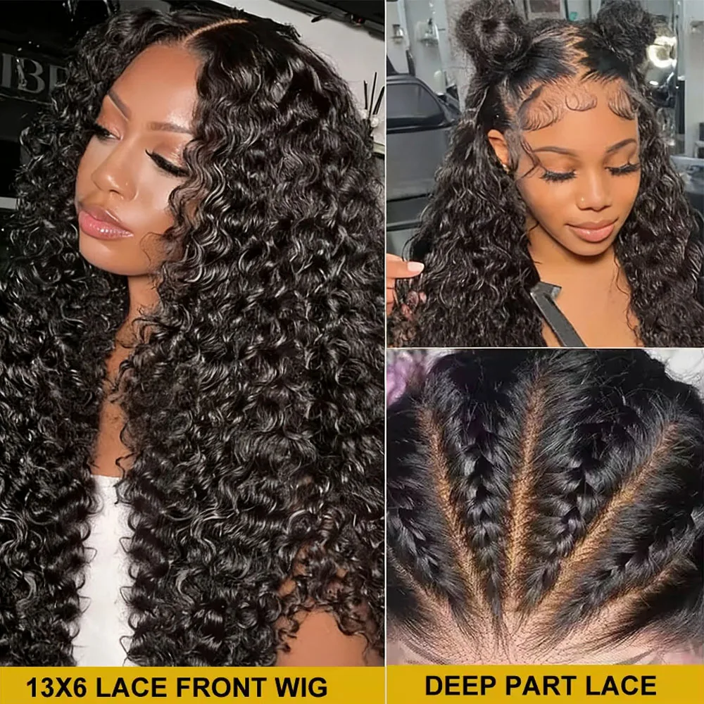 HD Transparent Lace Front Human Hair Wigs Jerry Curly Wig Lace Closure Wigs Human Hair Wig 13x4 13x6 Frontal Wigs thumbnail 4