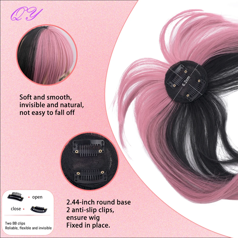 Gradient Bangs Hair Piece Synthetic Women's Face Shaping Daily Party Role-Playing With Clip On Bangs Hair Extensions Wig thumbnail 5