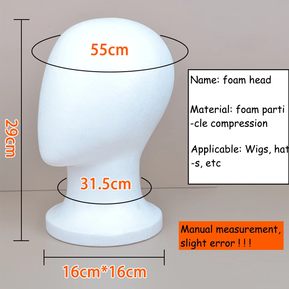 Foam Mannequin Head Stable Lightweight Wig Display Stand for Jewelry Headwear Hat Display Stand Manikin Head Foam Head Model thumbnail 2