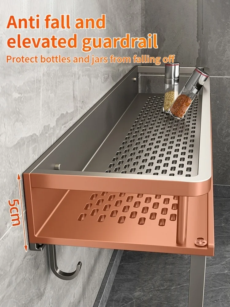 Kitchen Storage Rack Wall Mounted Seasoning Rack Wall Mounted Seasoning Multifunctional Household Storage Rack thumbnail 4