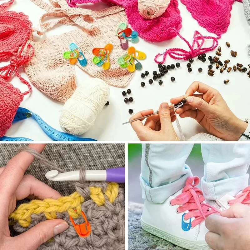 Mix Color Plastic Locking Stitch Markers Crochet Sweater Scarf Knitting Tool Knitting Counting Small Clip 50/100/200PCS thumbnail 4