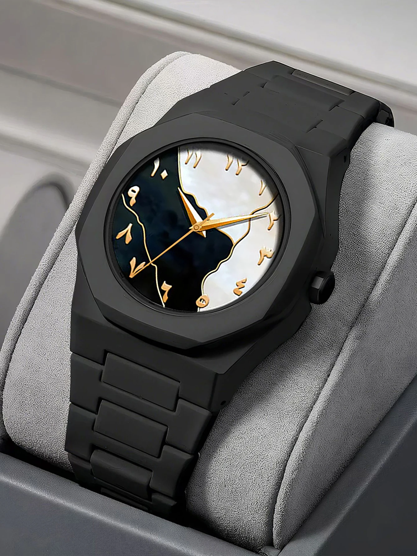 Men's Quartz Watch Bracelet Necklace Ring Set Plastic Strap Suitable for Daily Wear Festival Gifts Box Not Included thumbnail 3