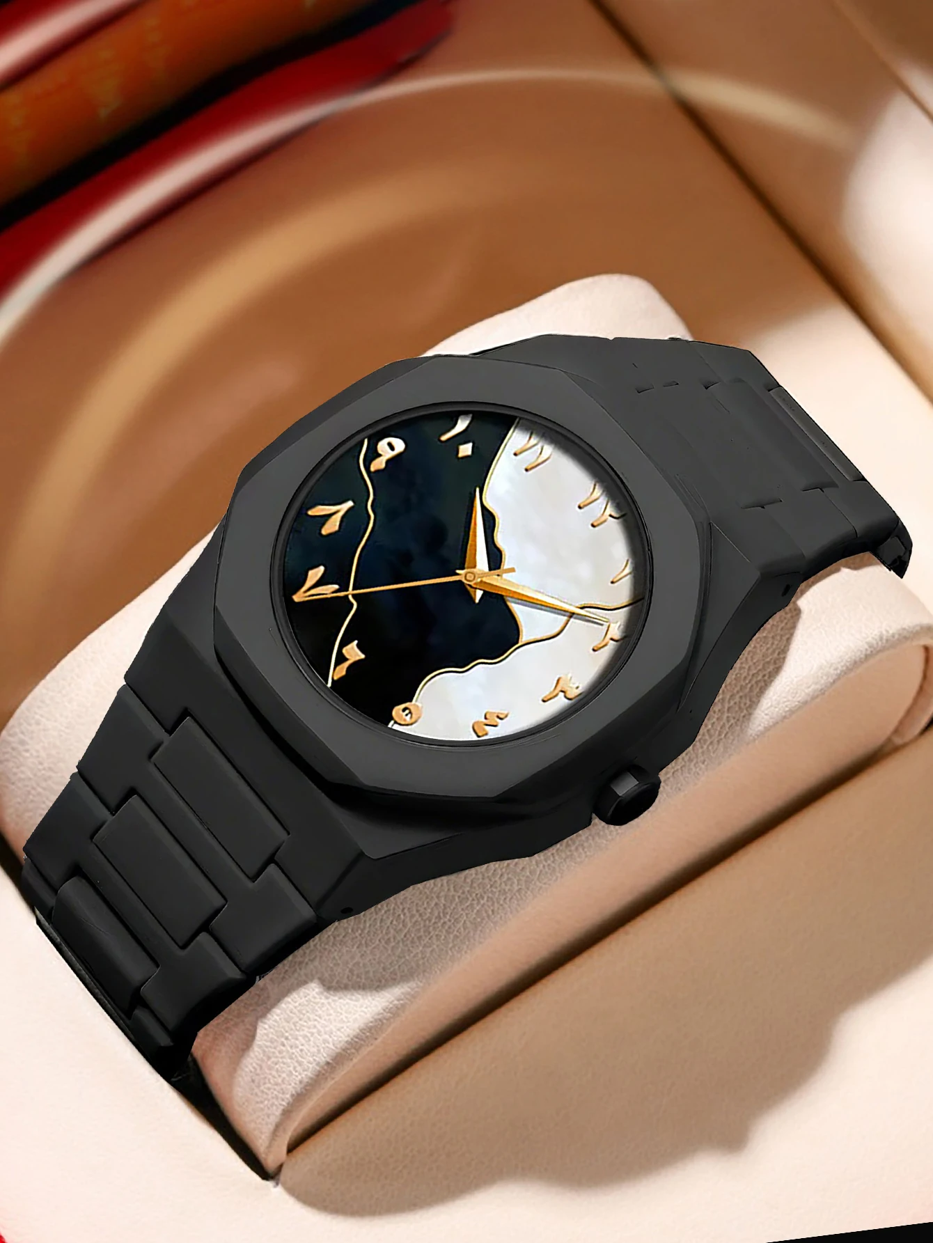 Men's Quartz Watch Bracelet Necklace Ring Set Plastic Strap Suitable for Daily Wear Festival Gifts Box Not Included thumbnail 6