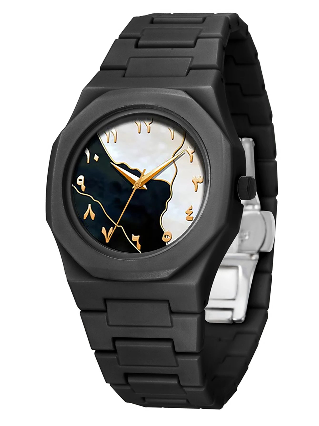 Men's Quartz Watch Bracelet Necklace Ring Set Plastic Strap Suitable for Daily Wear Festival Gifts Box Not Included thumbnail 5