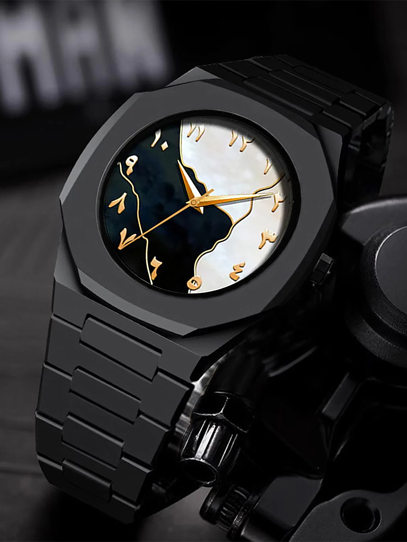 Men's Quartz Watch Bracelet Necklace Ring Set Plastic Strap Suitable for Daily Wear Festival Gifts Box Not Included thumbnail 2