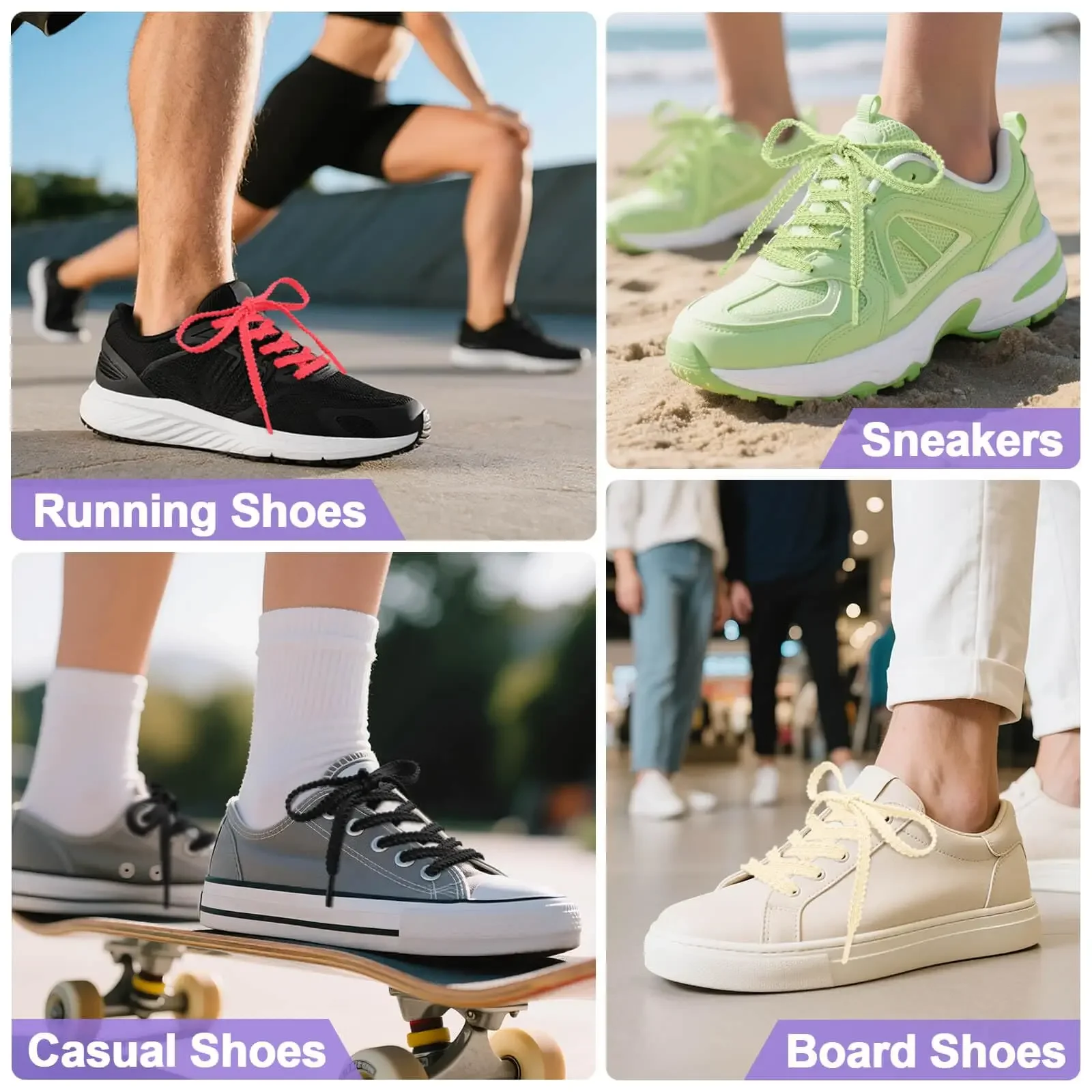 1Pair Shoe Laces New Casual Sneakers tennis Flat Shoelaces Fashion Rope Shoelace for Shoes 120/140/160CM Shoes Accessories thumbnail 5