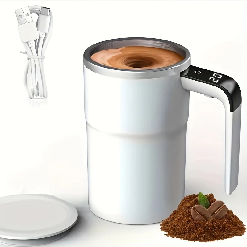 Temperature display automatic stirring cup, rechargeable magnetic automatic stirring coffee cup, portable travel water cup thumbnail 3