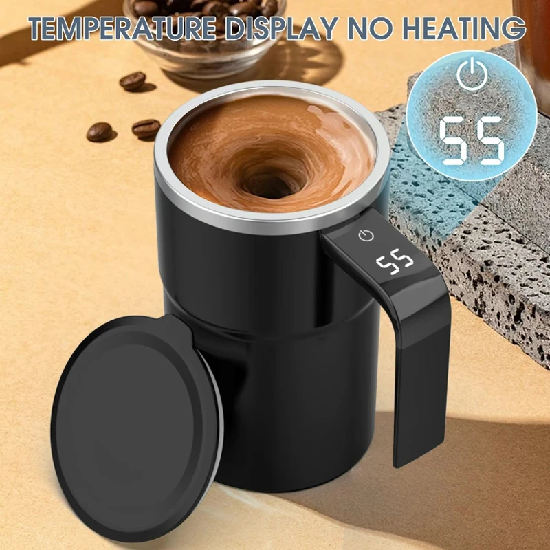 Temperature display automatic stirring cup, rechargeable magnetic automatic stirring coffee cup, portable travel water cup thumbnail 2
